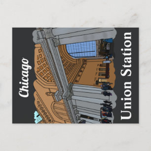 Chicago, IL union train station Postcard