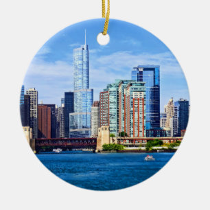 Chicago IL - View From Lake Michigan Ceramic Ornament