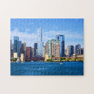 Chicago IL - View From Lake Michigan Jigsaw Puzzle