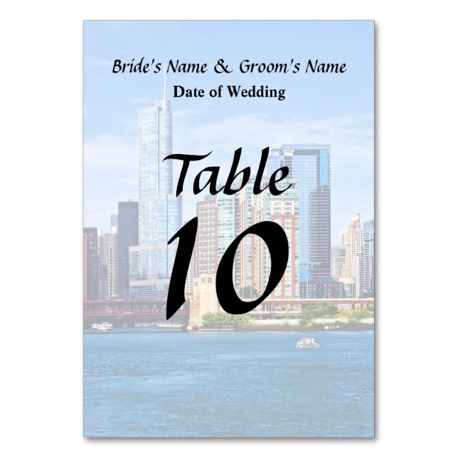 Chicago IL - View From Lake Michigan Table Number (Front)
