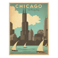 Chicago, IL - Windy City Postcard