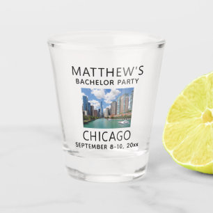 Chicago Ilinois Bachelor Party Wedding Favor Shot Glass