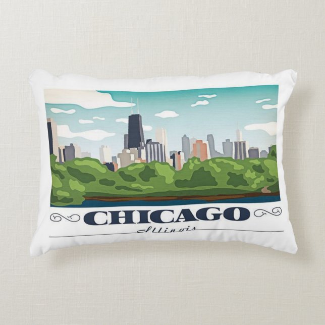Chicago, Illinois Accent Pillow (Front)