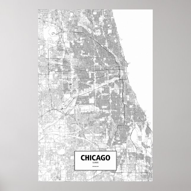 Chicago, Illinois (black on white) Poster (Front)