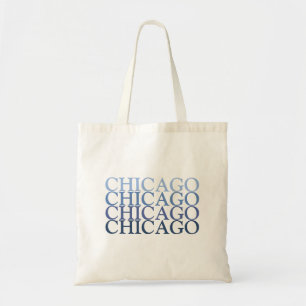 Chicago Illinois, Blue and light Blue Tote Bag