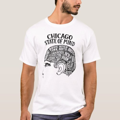 Chicago Illinois Brain Head Design T_Shirt