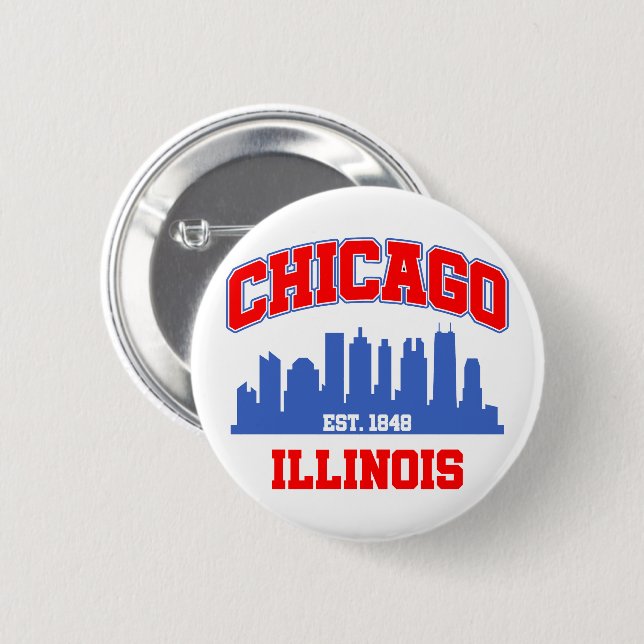 Chicago,Illinois Button (Front & Back)