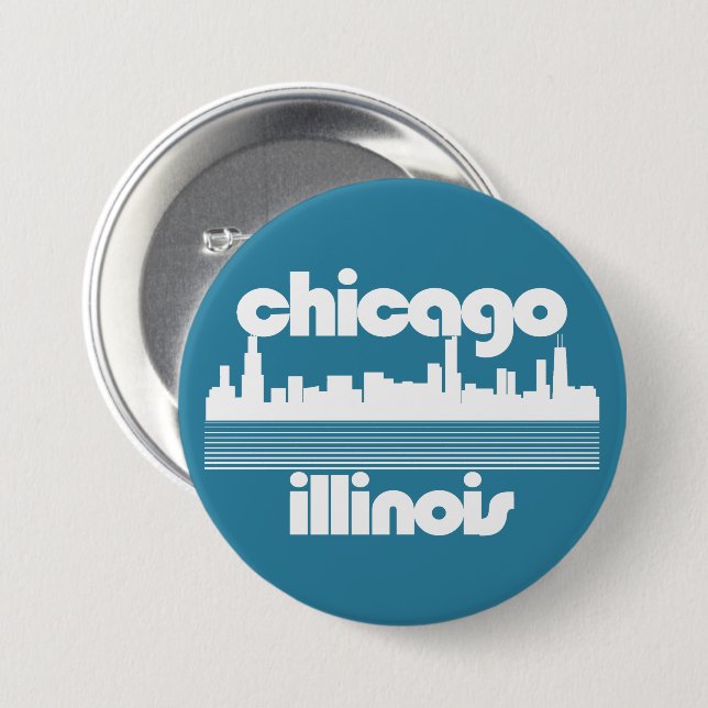 Chicago,Illinois Button (Front & Back)