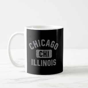 Chicago Illinois Chi Gym Style Distressed Gray Pri Coffee Mug