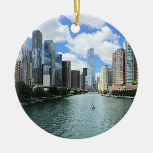 Chicago Illinois Christmas Keepsake Souvenir Ceramic Ornament