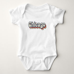 Chicago Illinois Chrome City Classic Art Baby Bodysuit