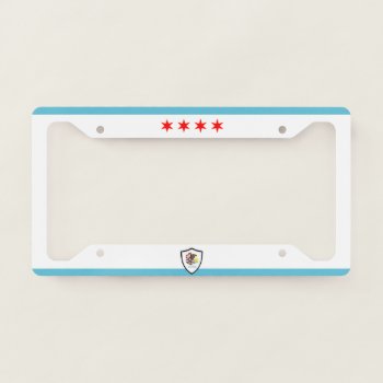 Chicago (illinois) City Flag License Plate Frame by Pir1900 at Zazzle