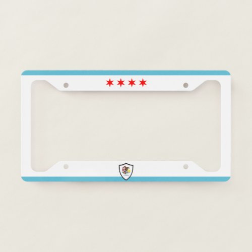 Chicago Illinois city flag License Plate Frame