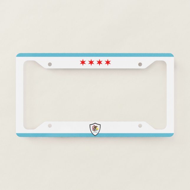 Chicago (Illinois) city flag License Plate Frame (Front)