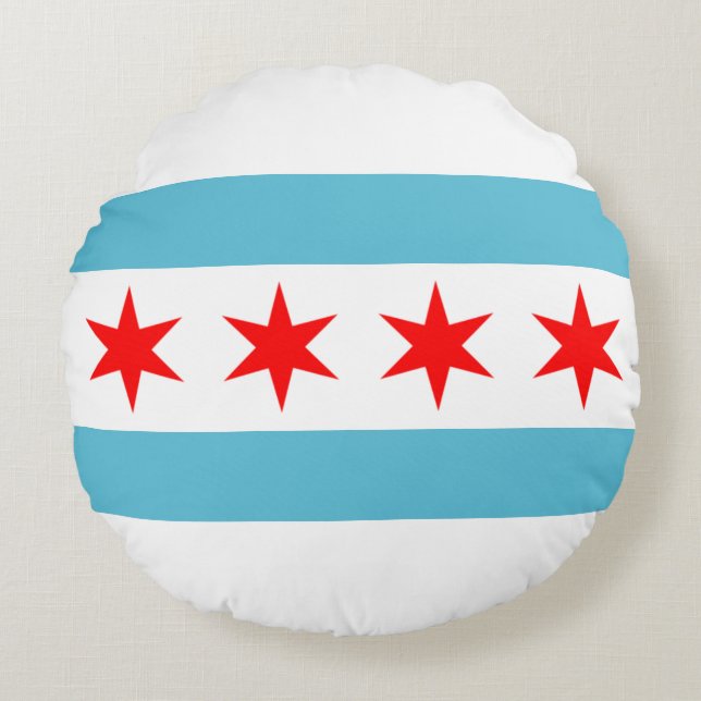 Chicago (Illinois) City flag Round Pillow (Front)