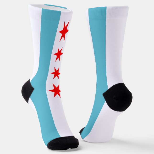 Chicago (Illinois) city flag Socks (Angled)