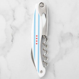 Chicago (Illinois) city flag Waiter's Corkscrew
