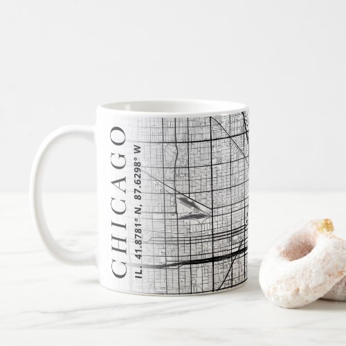 Chicago Illinois City Map   Coffee Mug