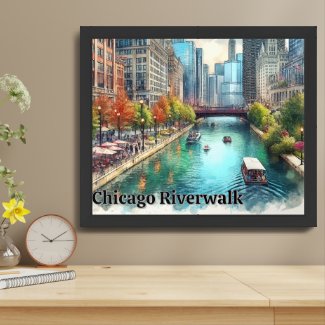 Chicago Illinois City River Framed 