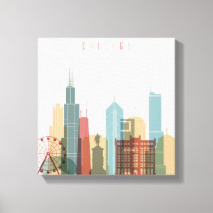 Chicago,Illinois City Skyline Canvas Print