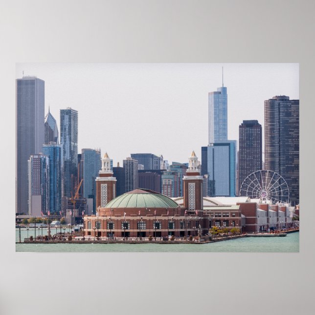 Chicago Illinois City Skyline Poster (Front)
