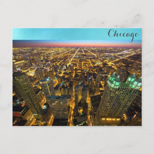 Chicago Illinois City Skyline Skyscrapers Photo Postcard