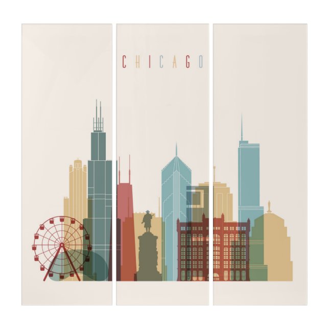 Chicago,Illinois | City Skyline Triptych (Front)