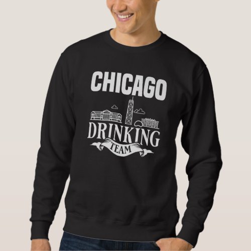 Chicago Illinois City Trip Skyline Map Travel Sweatshirt