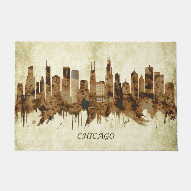 Chicago Illinois Cityscape Doormat (Front)
