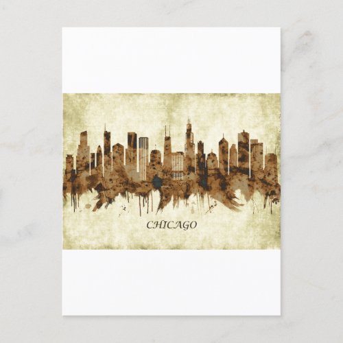 Chicago Illinois Cityscape Invitation Postcard