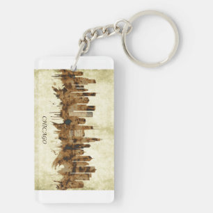Chicago Illinois Cityscape Keychain
