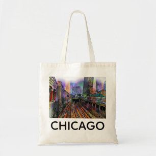 Chicago Illinois Colorful Abstract City Tote Bag