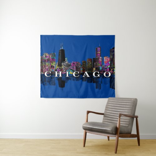 Chicago Illinois covered in graffiti  Tapestry