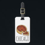 Chicago Illinois Deep Dish Pepperoni Pizza Pie Luggage Tag<br><div class="desc">Bag tag features an original marker illustration of a Chicago-style deep dish pizza. Simply personalize with your information for a one-of-a-kind look. Other cities available!

Don't see what you're looking for? Need help with customization? Contact Rebecca to have something designed just for you.</div>