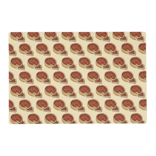 Chicago Illinois Deep Dish Pepperoni Pizza Pie Placemat