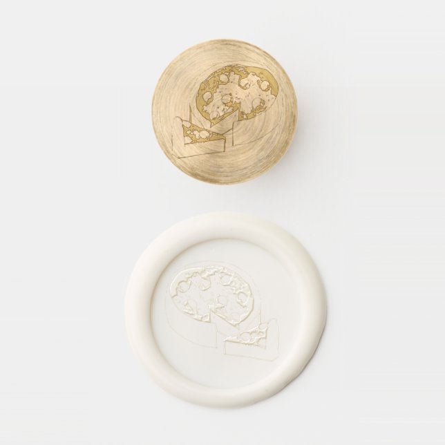 Chicago Illinois Deep Dish Pepperoni Pizza Pie Wax Seal Stamp (Stamped)