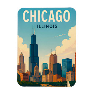 Chicago Illinois Downtown Lakefront Cityscape Magnet