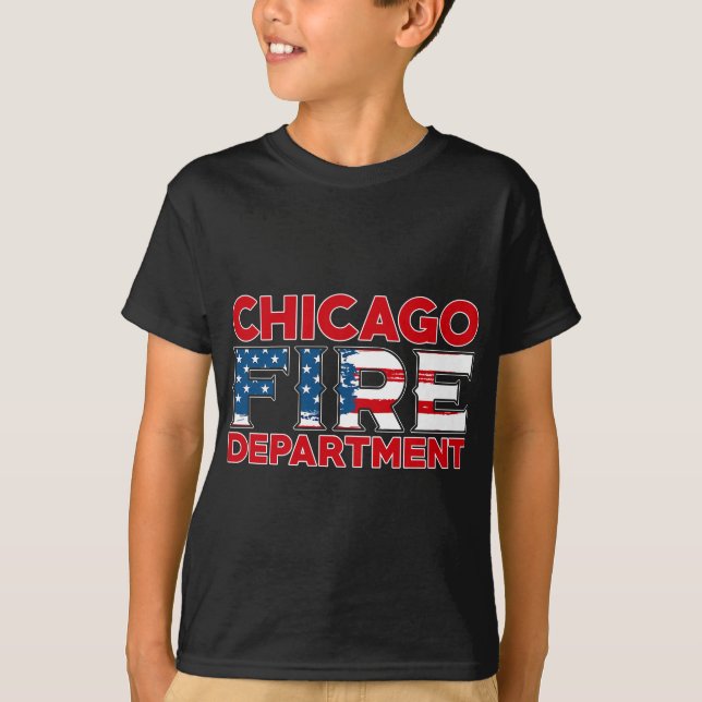 Chicago Illinois Fire Rescue Department Firefighte T-Shirt (Front)