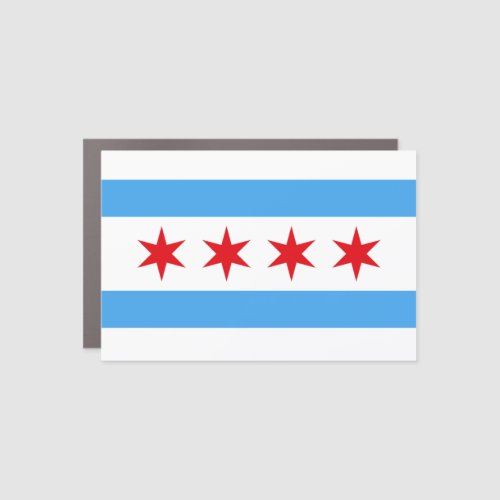 Chicago Illinois Flag Car Magnet