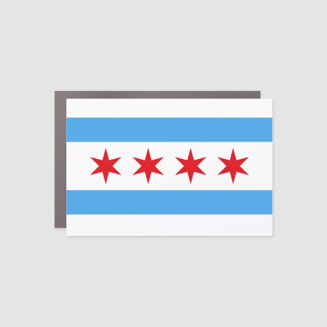 Chicago Illinois Flag Car Magnet (Front)