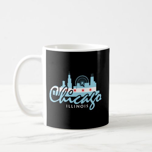 Chicago Illinois Flag Skyline Coffee Mug