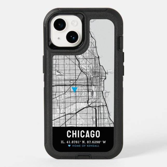 Chicago, Illinois Home Locator Otterbox iPhone Case (Back)