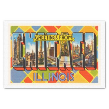 Chicago Illinois Il Old Vintage Travel Souvenir Tissue Paper by AmericanTravelogue at Zazzle