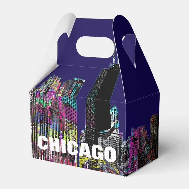 Chicago, Illinois in graffiti Favor Boxes (Front Side)