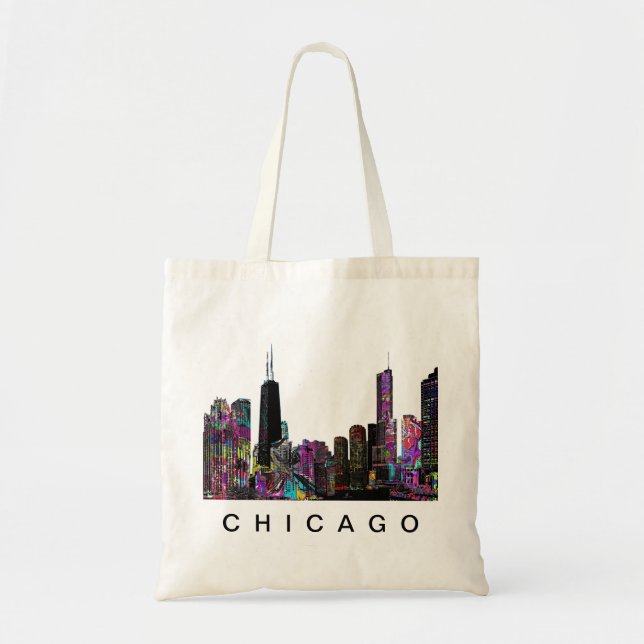 Chicago, Illinois in graffiti Tote Bag (Front)