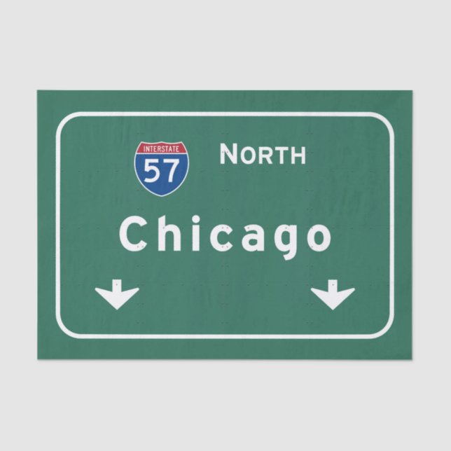 Chicago Illinois Interstate Highway Freeway Road : Tissue Paper (Front)