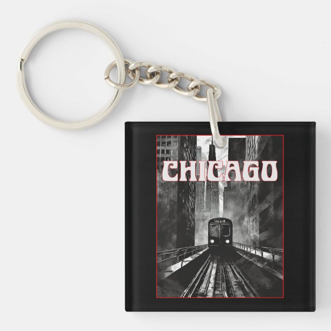 Chicago Illinois Keychain (Front)