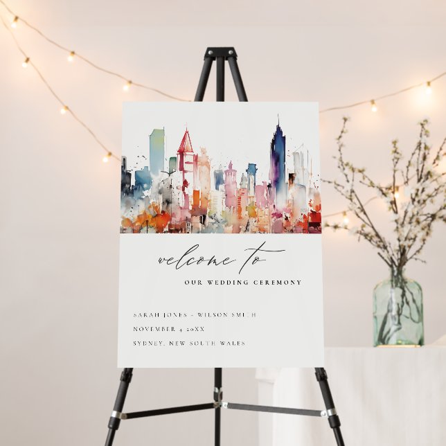 Chicago Illinois Landscape Wedding Welcome Foam Board (In Situ (Stand))