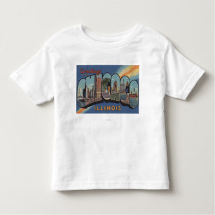 Chicago, Illinois - Large Letter Scenes Toddler T-shirt