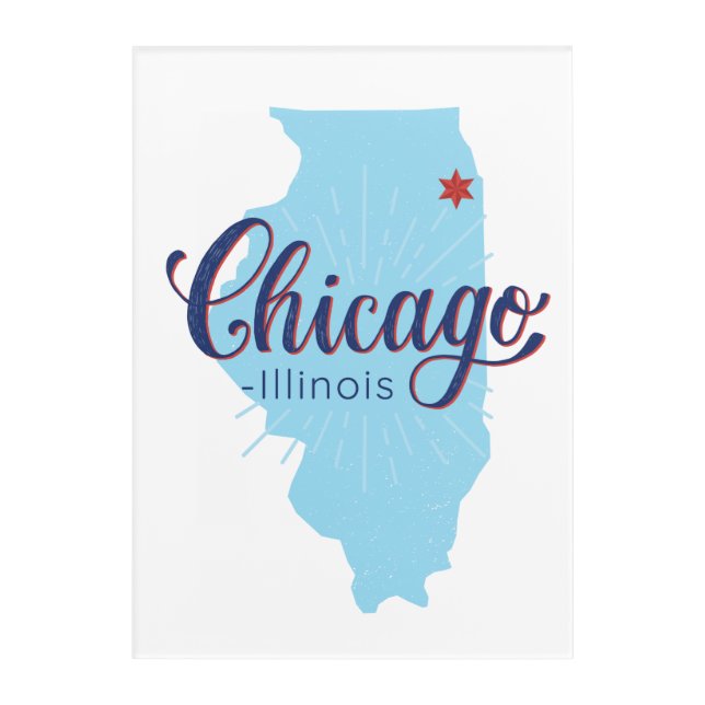 Chicago Illinois Map    Acrylic Print (Front)
